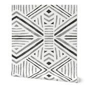 Tribal Geometric Black Silver