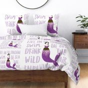 1 blanket + 2 loveys: sparkle mermaids purple // no lines