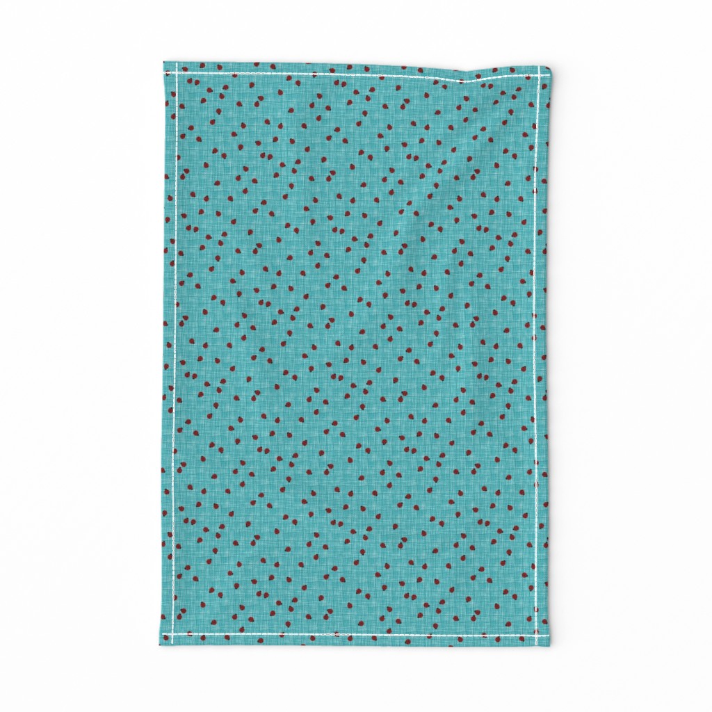 Ladybugs - Turquoise on White