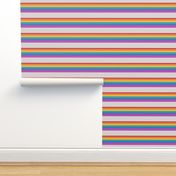 rainbow skinny stripe on grey