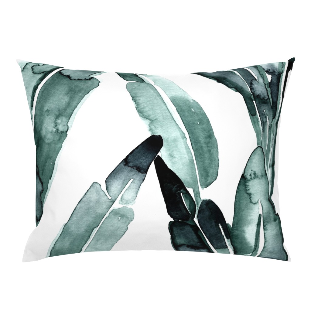 banana leaves blue sage 27"