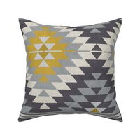 kilim mustard grey