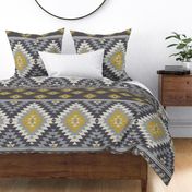 kilim mustard grey