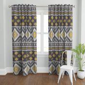 kilim mustard grey