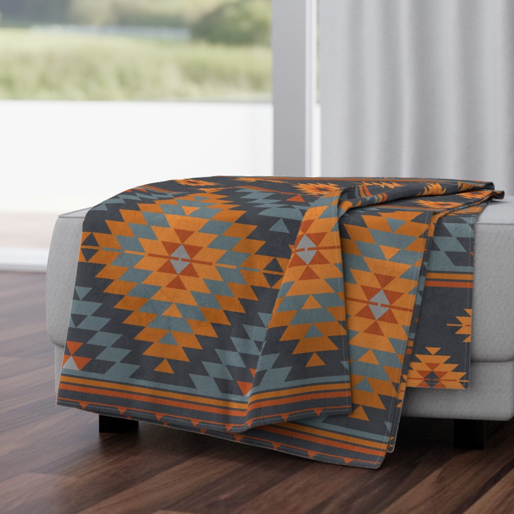 kilim orange grey