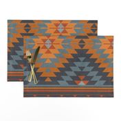 kilim orange grey