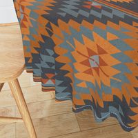 kilim orange grey