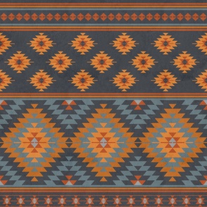 kilim orange grey