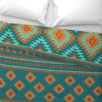 kilim teal orange