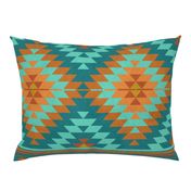 kilim teal orange