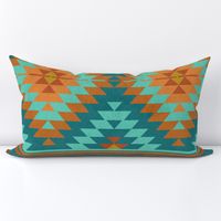 kilim teal orange