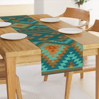 kilim teal orange