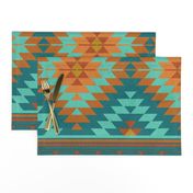 kilim teal orange