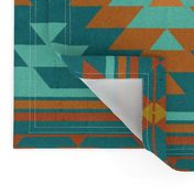 kilim teal orange