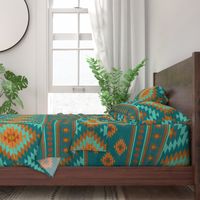 kilim teal orange