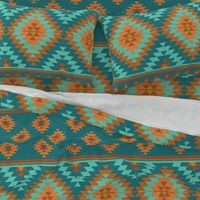 kilim teal orange