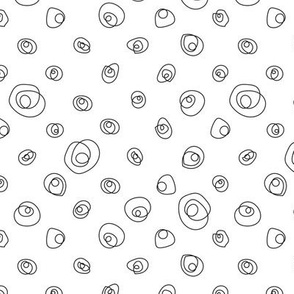 Black and white circle doodle pattern version 1 Bath Towel by