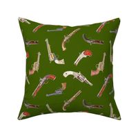 Antique Pistols on Green // Large