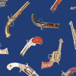 Antique Pistols on Navy Blue // Large