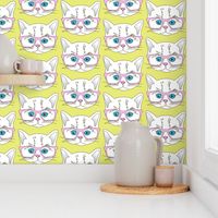 Hipster Kitten Pastel Yellow