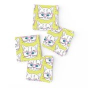 Hipster Kitten Pastel Yellow