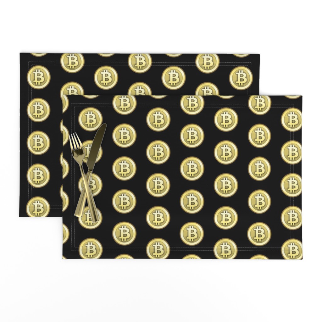 2" Gold Bitcoins on Black