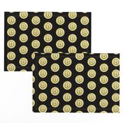 2" Gold Bitcoins on Black