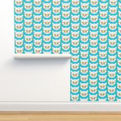 Hipster Kitten Turquoise Blue Small