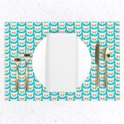 Hipster Kitten Turquoise Blue Small