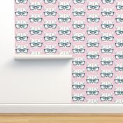 Hipster Kitten Pastel Baby Pink Small