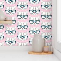 Hipster Kitten Pastel Baby Pink Small