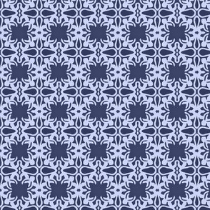 Raina, Quatrefoil, Navy and Blue, Small