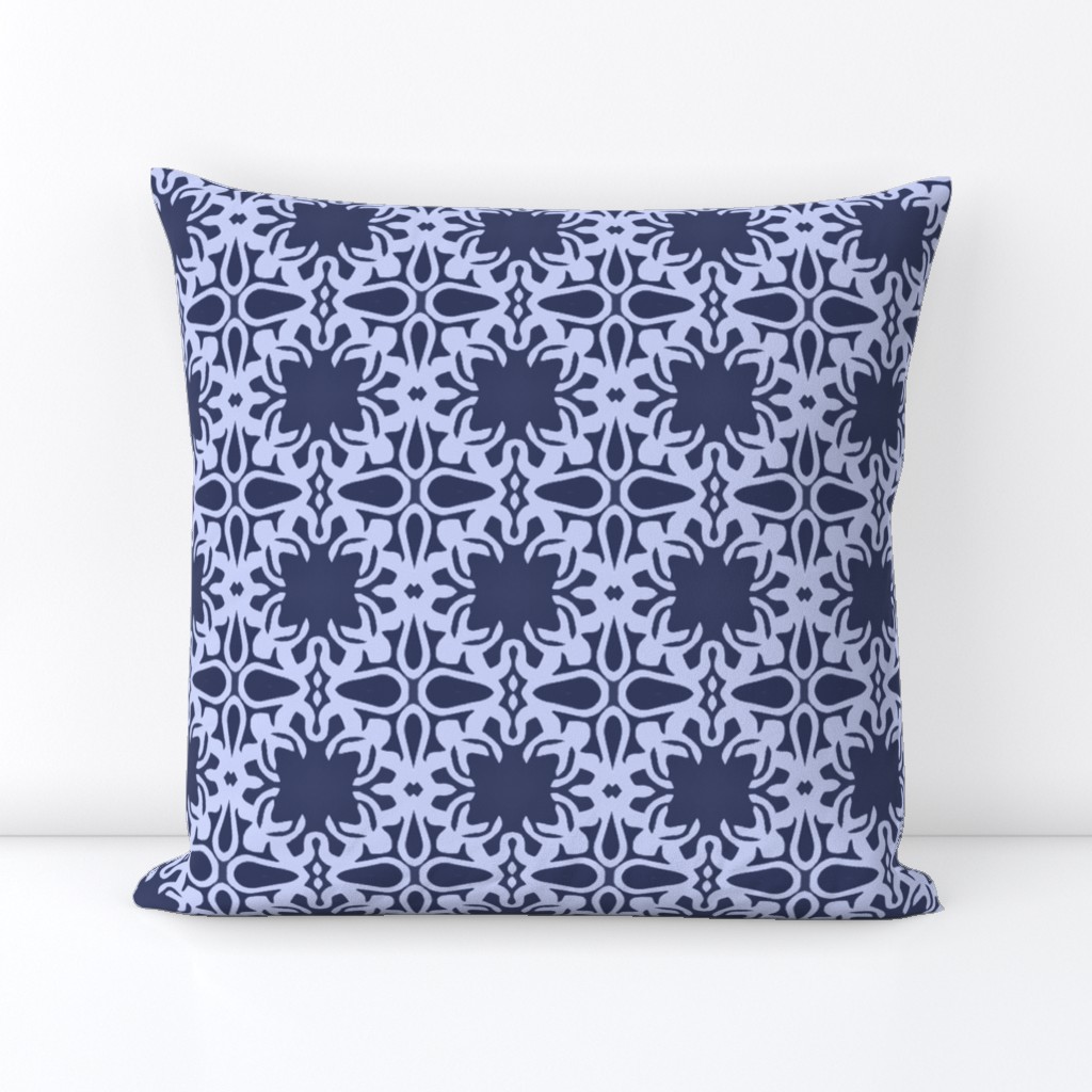 Raina, Quatrefoil, Navy and Blue, Medium