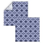 Raina, Quatrefoil, Navy and Blue, Medium