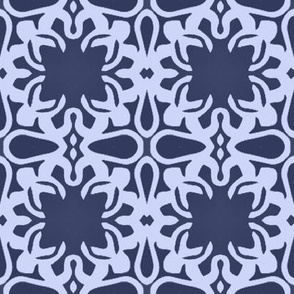 Raina, Quatrefoil, Navy and Blue, Medium