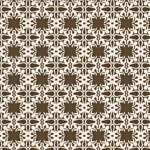 Raina, Quatrefoil, Brown and Cream, Small