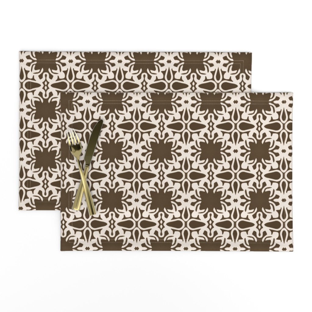 Raina, Quatrefoil, Brown and Cream, Medium