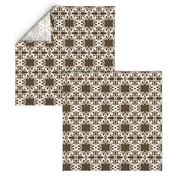 Raina, Quatrefoil, Brown and Cream, Medium