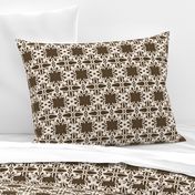 Raina, Quatrefoil, Brown and Cream, Medium