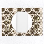 Raina, Quatrefoil, Brown and Cream, Medium