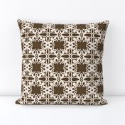 Raina, Quatrefoil, Brown and Cream, Medium