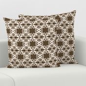 Raina, Quatrefoil, Brown and Cream, Medium