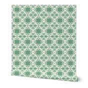 Raina, Quatrefoil, Green and Cream, Medium