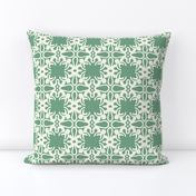 Raina, Quatrefoil, Green and Cream, Medium