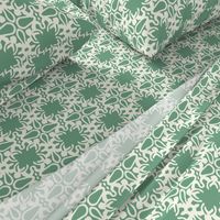 Raina, Quatrefoil, Green and Cream, Medium