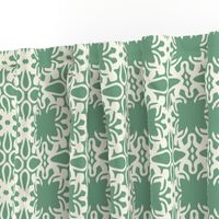 Raina, Quatrefoil, Green and Cream, Medium