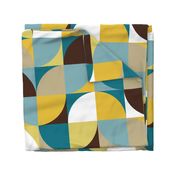 retro mod squares white mustard blue brown 