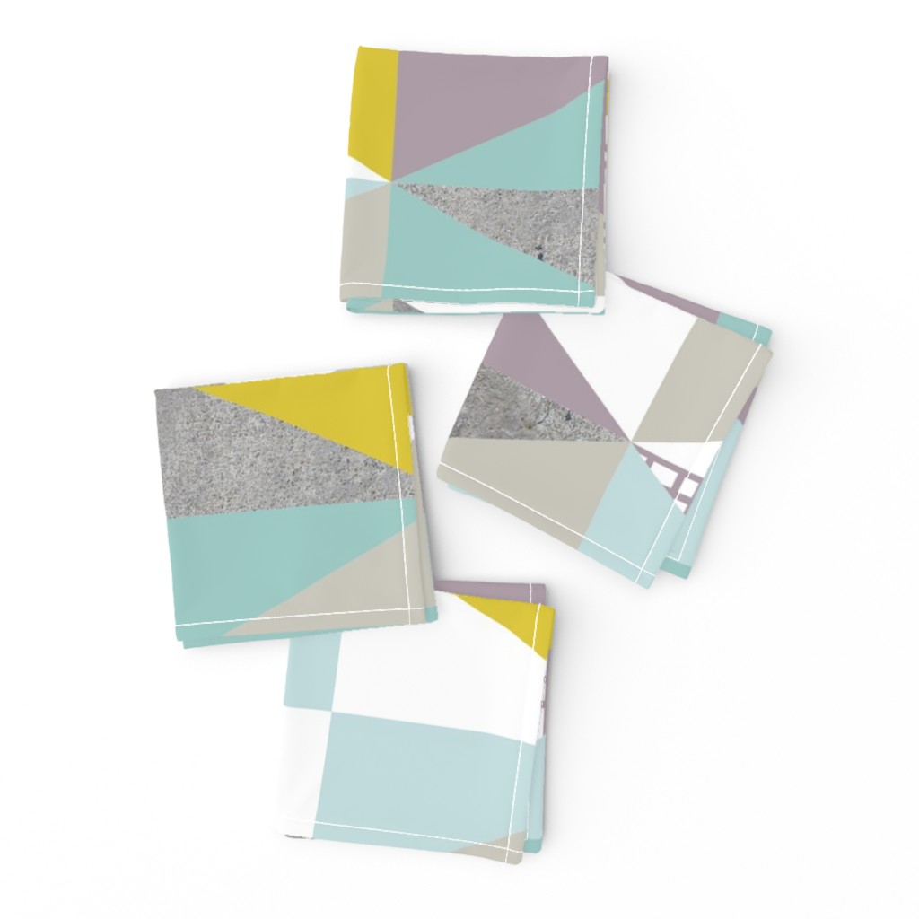 NORDIC Color Block Triangles Grey Mustard Mauve Mint