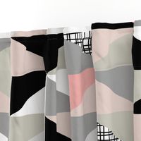 NORDIC Color Block Triangles Black White Pink Grey