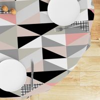 NORDIC Color Block Triangles Black White Pink Grey